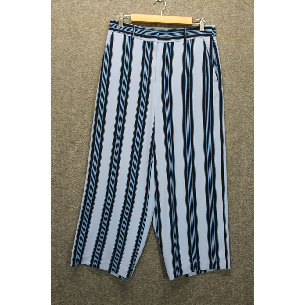 Ann Taylor LOFT Striped Wide Leg Crop Pants Size 6 Career